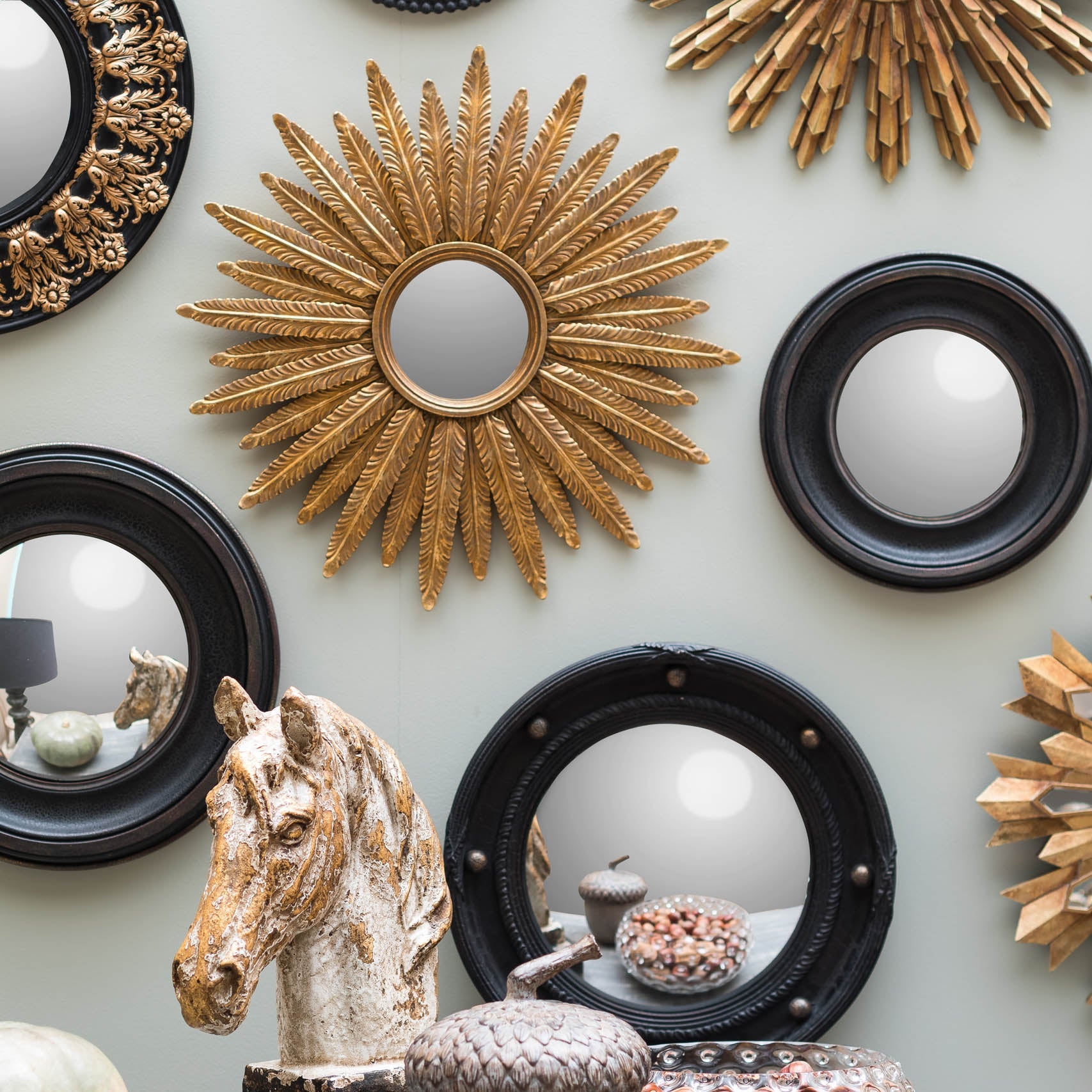 Black Convex Mirror Serie