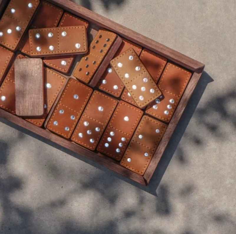Handcrafted Leather Domino Set