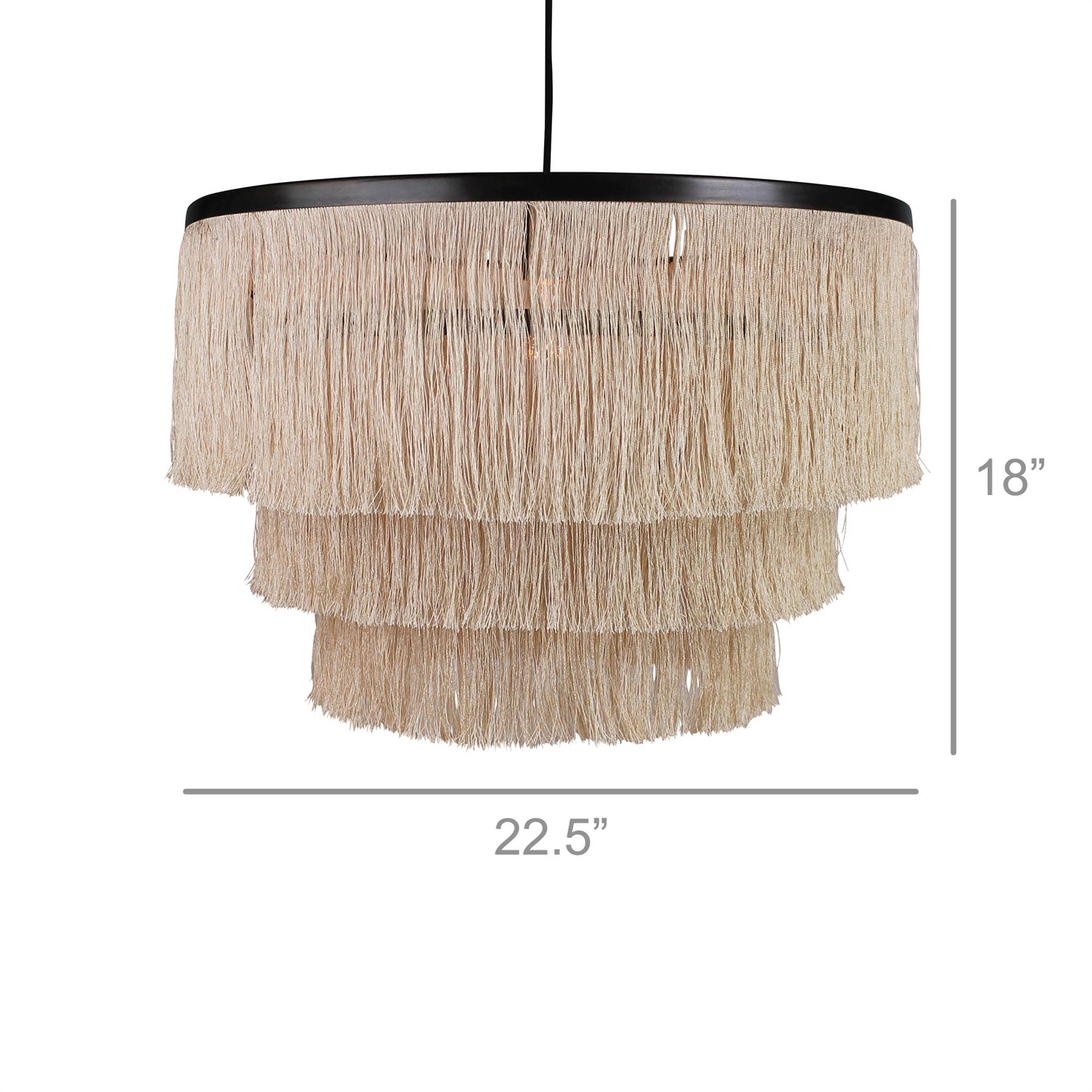 Josephine Fringe Pendant, Three Tier – HomArt