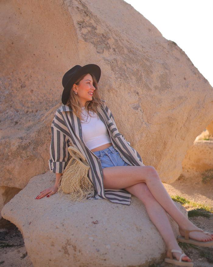 Striped Linen Shirt Dress
