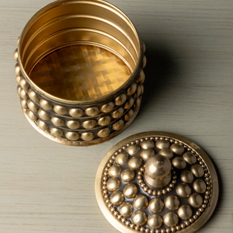 Brass Dotted Boxes Set of 2