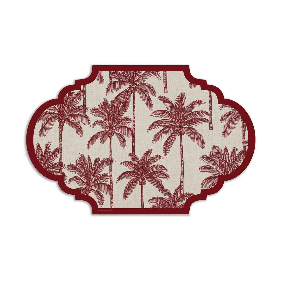 Palmera Placemat Bordeaux – Emily Evans