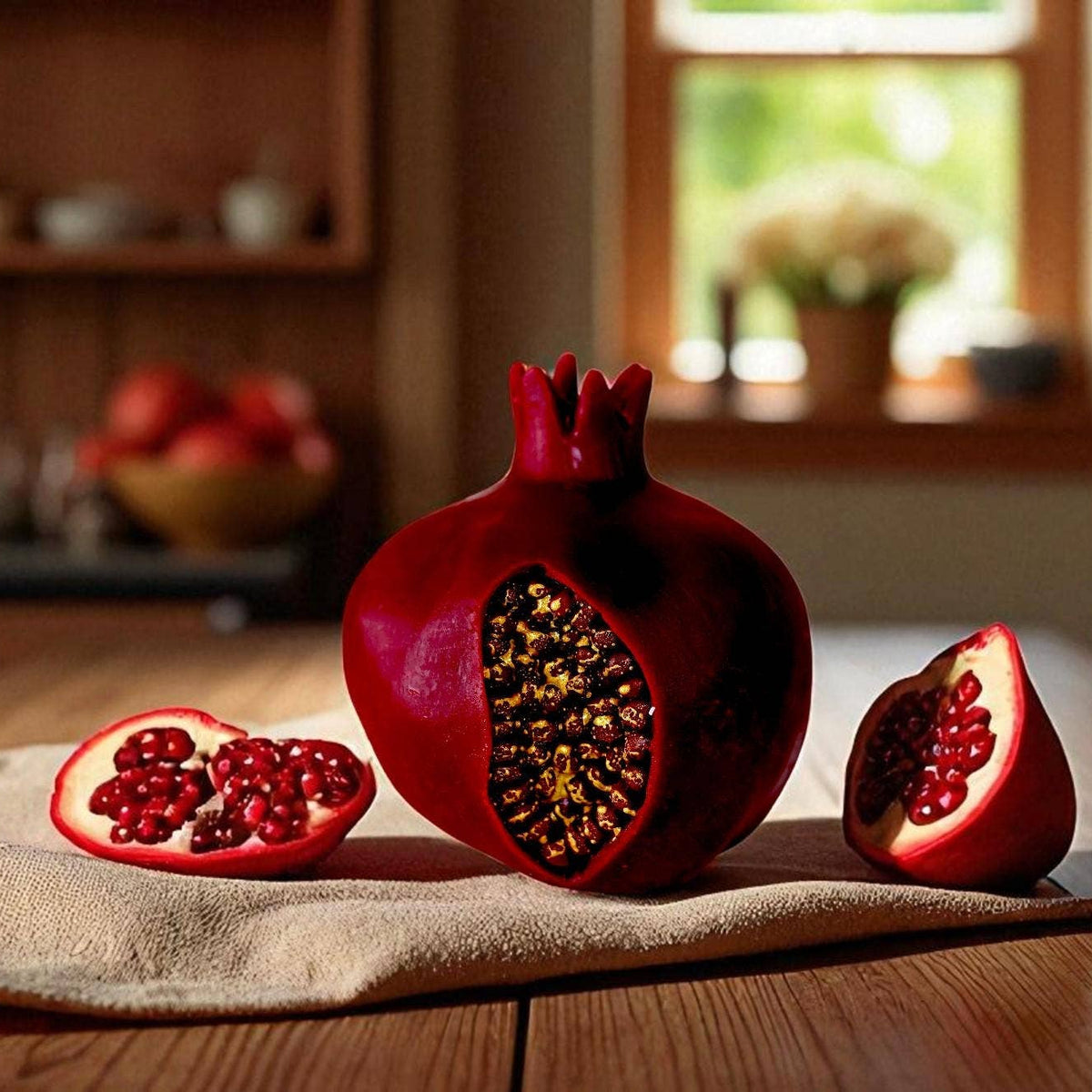Pomegranate Candle with Golden Seeds – Agaboo Candle