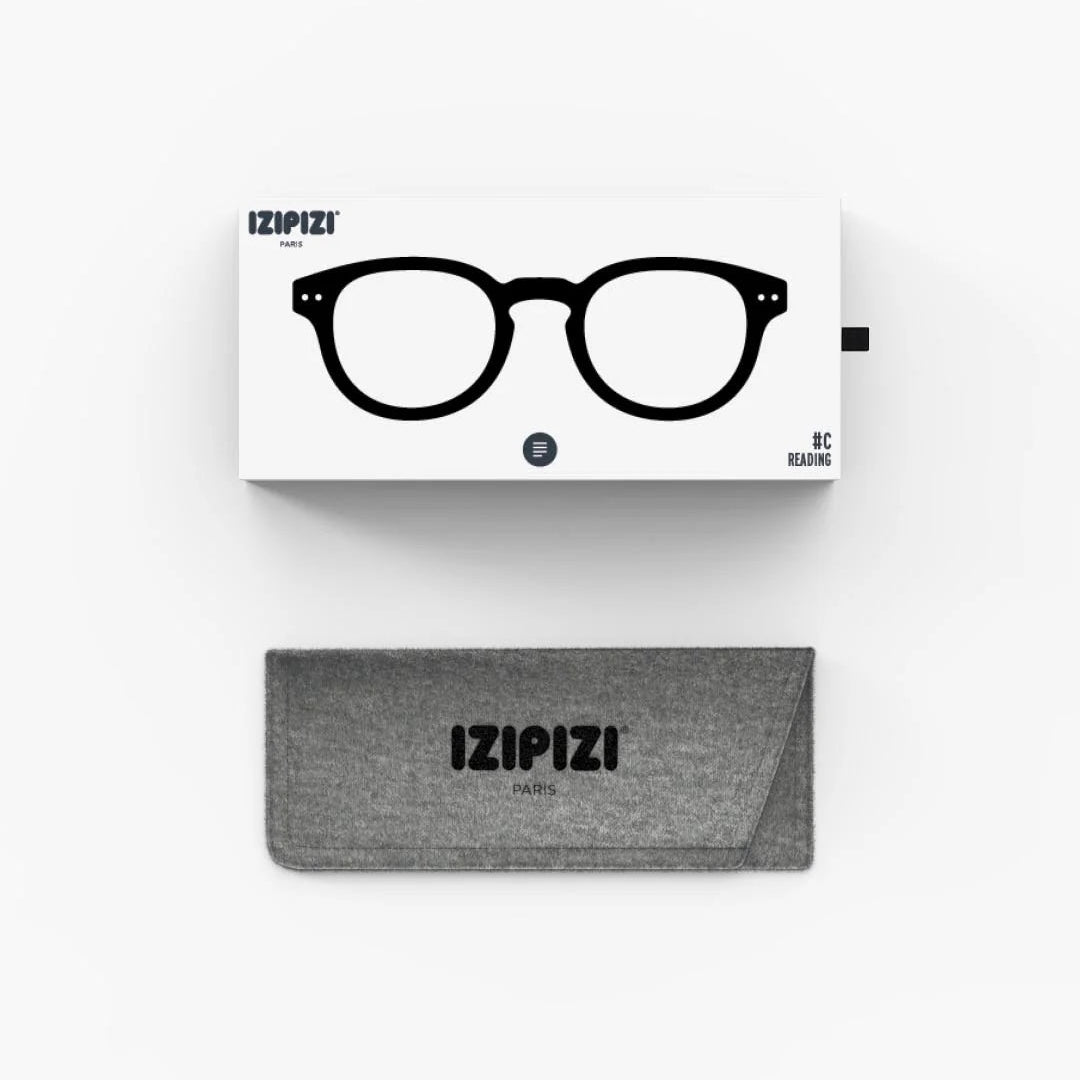 IZIPIZI eyeglasses packaging with a gray case on a white background
