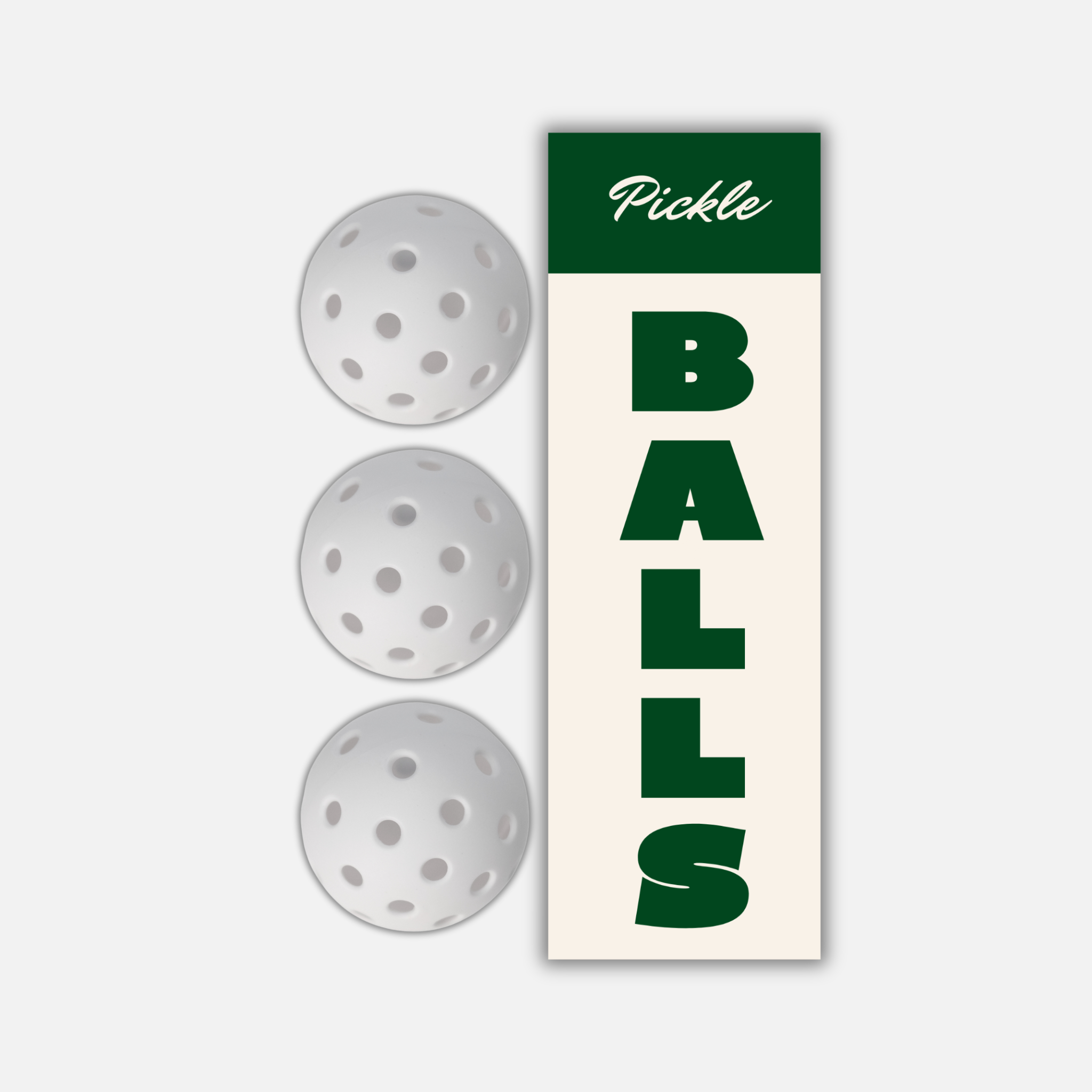 White Pickleball Balls – Set of 3 – On Holiday Pickleball
