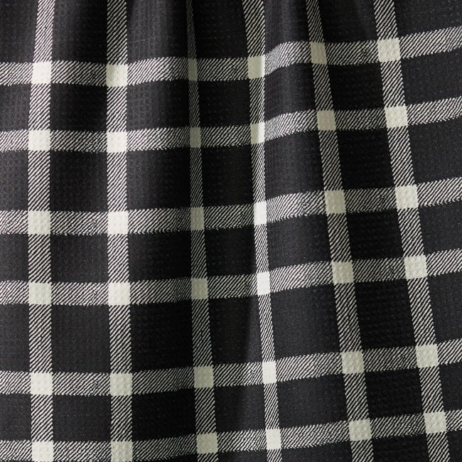 Close-up of black and white checkered fabric