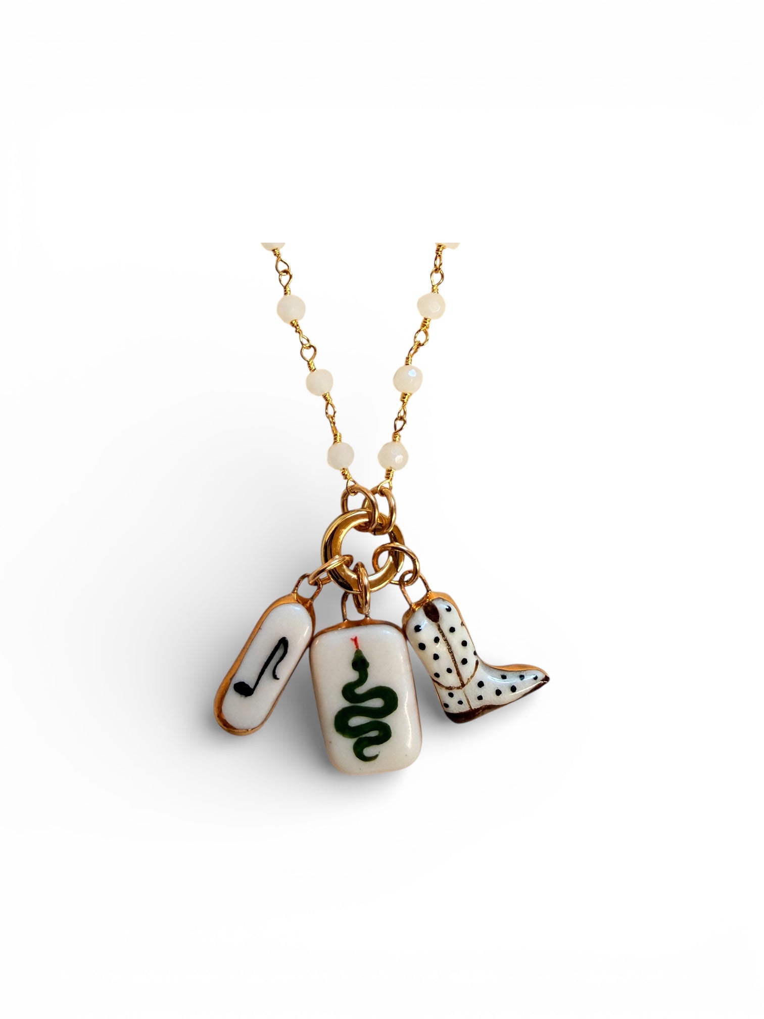 Wire Wrap Gemstone Charm Holder Necklace – Shá Parlé