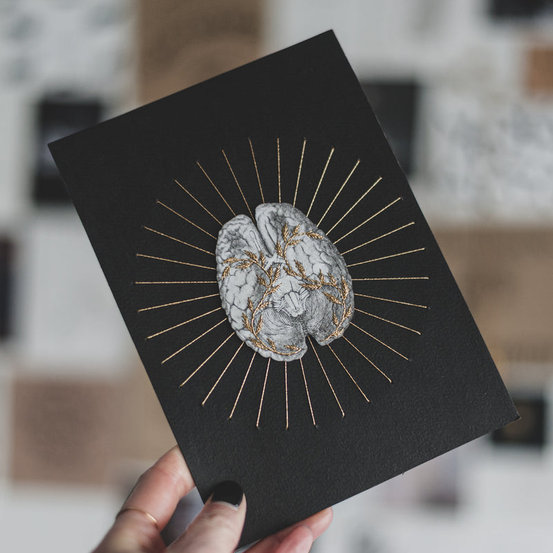 Embroidered Brain Cards